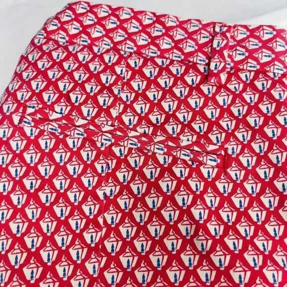 GAP Woman Size 6P Pink Slim Cropped Capri Pants Geometric Spring Summer 0812 - Picture 4 of 14